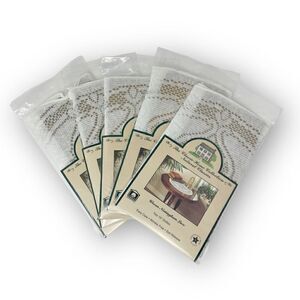 Scranton Lace Company Woven Nottingham White Lace 15 Round Doilies USA Lot of 10